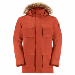 Jack Wolfskin Mens Glacier Canyon Waterproof Insulated Parka Jacket - L, Intense Rust