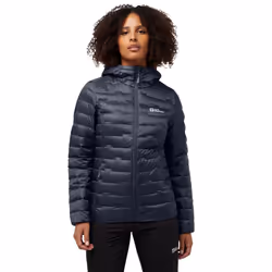 Jack Wolfskin Womens Passamani Down Water-Repellent Hooded Jacket - XS, Graphite
