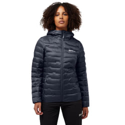 Jack Wolfskin Womens Passamani Down Water-Repellent Hooded Jacket - XS, Graphite