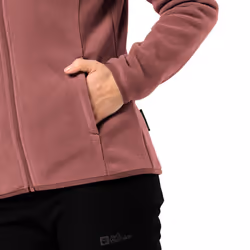 Jack Wolfskin Womens Moonrise Full Zip Warm Recycled Fleece Sweater - XS, Red Ochre