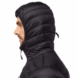 Jack Wolfskin Mens Passamani Down Water-Repellent Windproof Hooded Jacket - S, Phantom