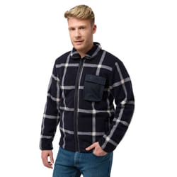 Jack Wolfskin Mens Felslicht Check Cosy Lined Sherpa Fleece Jacket - L, Dark Navy
