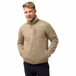 Jack Wolfskin Mens Kaminfeuer Lightweight Lined Sherpa Fleece Jacket - XL, Anis