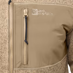 Jack Wolfskin Mens Kaminfeuer Lightweight Lined Sherpa Fleece Jacket - XL, Anis