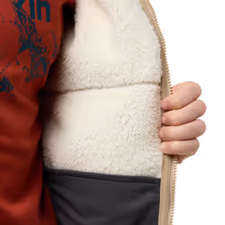 Jack Wolfskin Mens Kaminfeuer Lightweight Lined Sherpa Fleece Jacket - XL, Anis