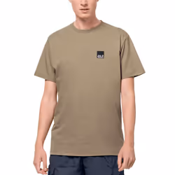 Jack Wolfskin Mens 365 Casual Cotton Crew Neck Short Sleeve T-Shirt Top Tee - S, Sand Dune