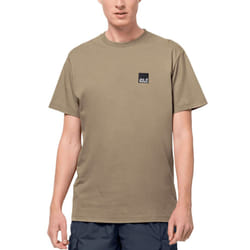 Jack Wolfskin Mens 365 Casual Cotton Crew Neck Short Sleeve T-Shirt Top Tee - S, Sand Dune