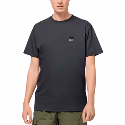 Jack Wolfskin Mens 365 Casual Cotton Crew Neck Short Sleeve T-Shirt Top Tee - S, Phantom