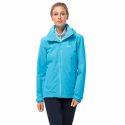 Jack Wolfskin Womens 2022 Evandale Waterproof Hooded Lightweight Jacket - S, Dark Aqua