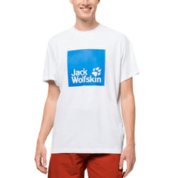 Jack Wolfskin Mens Ocean Logo Cotton Casual Crew Neck T-Shirt Top Tee - S, White Rush