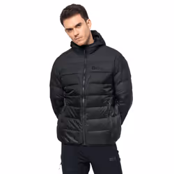 Jack Wolfskin Mens 2022 DNA Tundra Down Water Repellent Breathable Hoody Jacket - 2XL, Phantom