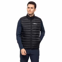 Jack Wolfskin Mens 2022 Pack And Go Down Sleeveless Packable Lightweight Gilet - XL, Black