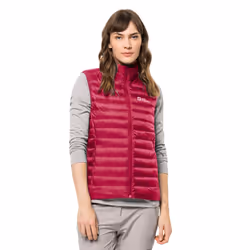 Jack Wolfskin Womens 2022 Pack And Go Down Sleeveless Waterproof Gilet - S, Cranberry