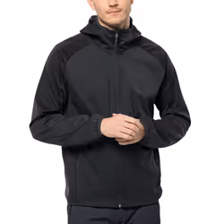 Jack Wolfskin Mens Feldberg Softshell Outdoor Warm Hooded Jacket Coat - 2XL, Phantom