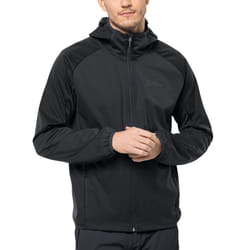 Jack Wolfskin Mens Feldberg Softshell Outdoor Warm Hooded Jacket Coat - 2XL, Phantom