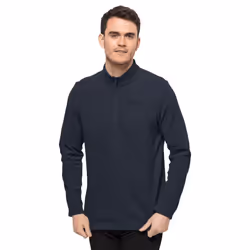 Jack Wolfskin Mens 2022 Taunus Half Zip Breathable Fleece Pullover Sweater - M, Night Blue