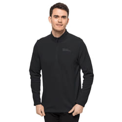 Jack Wolfskin Mens 2022 Taunus Half Zip Breathable Fleece Pullover Sweater - L, Black