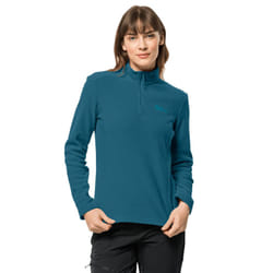 Jack Wolfskin Womens 2022 Taunus Half Zip Lightweight Fleece Pullover Sweater - S, Blue Coral