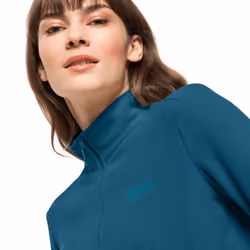 Jack Wolfskin Womens 2022 Taunus Half Zip Lightweight Fleece Pullover Sweater - S, Blue Coral