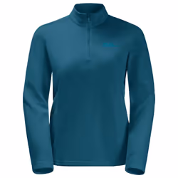 Jack Wolfskin Womens 2022 Taunus Half Zip Lightweight Fleece Pullover Sweater - S, Blue Coral