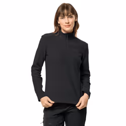 Jack Wolfskin Womens 2022 Taunus Half Zip Lightweight Fleece Pullover Sweater - XS, Black