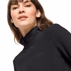 Jack Wolfskin Womens 2022 Taunus Half Zip Lightweight Fleece Pullover Sweater - S, Black