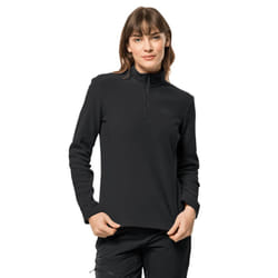 Jack Wolfskin Womens 2022 Taunus Half Zip Lightweight Fleece Pullover Sweater - L, Black