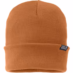 Jack Wolfskin Unisex Ribbed Fine Knit Cuffed Winter Warm Beanie Hat - One Size, Orange Fall