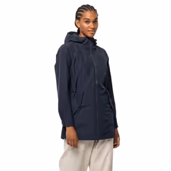 Jack Wolfskin Womens Dakar Parka Lightweight Waterproof Windproof Jacket - S, Night Blue