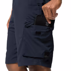 Jack Wolfskin Mens Kalahari Wicking Quick Drying Cargo Shorts - S, Night Blue