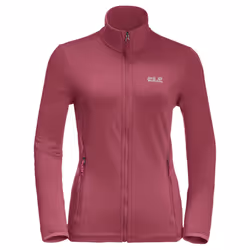 Jack Wolfskin Womens Peak Grid High Collar Midlayer Stretch Fleece Sweater - XS, Sangria Red