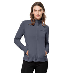 Jack Wolfskin Womens Peak Grid High Collar Midlayer Stretch Fleece Sweater - L, Sangria Red