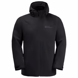 Jack Wolfskin Mens 2025 Taubenberg 3 In 1 Waterproof Windproof Golf Jacket - L, Black/Black