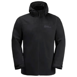 Jack Wolfskin Mens 2025 Taubenberg 3 In 1 Waterproof Windproof Golf Jacket - L, Black/Black