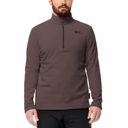Jack Wolfskin Mens Taunus Half  Zip Outdoor Warm Winter Pullover Fleece Jumper - M, Red Earth