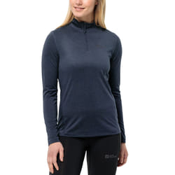 Jack Wolfskin Womens Sky Thermal Half Zip Baselayer Fleece Top - M, Night Blue