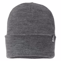 Jack Wolfskin Unisex Rib Knit Acrylic One Size Simple Winter Beanie Hat - One Size, Grey Heather