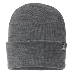 Jack Wolfskin Unisex Rib Knit Acrylic One Size Simple Winter Beanie Hat - One Size, Grey Heather