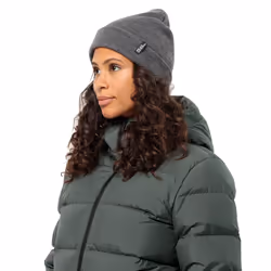Jack Wolfskin Unisex Rib Knit Acrylic One Size Simple Winter Beanie Hat - One Size, Grey Heather
