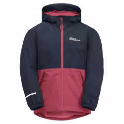 Jack Wolfskin Unisex Snowy Days Juniors Kids Waterproof Windproof Jacket - Age 10-12, Dark Fuchsia