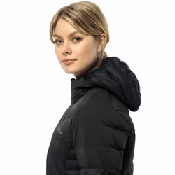 Jack Wolfskin Womens Tundra Down Water Repellent Padded Jacket Coat - Black - L