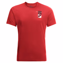 Jack Wolfskin Mens Vonnan Short Sleeve Moisture Wicking Graphic T-Shirt - M, Red Glow