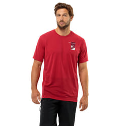 Jack Wolfskin Mens Vonnan Short Sleeve Moisture Wicking Graphic T-Shirt - XXL, Red Glow