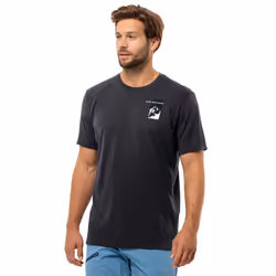 Jack Wolfskin Mens Vonnan Short Sleeve Moisture Wicking Graphic T-Shirt - S, Phantom