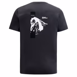 Jack Wolfskin Mens Vonnan Short Sleeve Moisture Wicking Graphic T-Shirt - S, Phantom