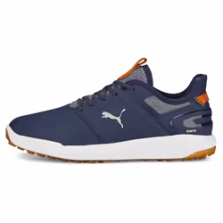Puma Golf Mens 2024 IGNITE ELEVATE Spikeless Comfort Waterproof Golf Shoes - UK 7.5, Puma Navy/Puma Silver