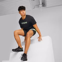 PUMA 523585_51_M, Adult, Male, Black/Fizzy Lime, M, Crew neck, Regular fit