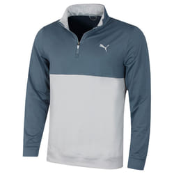 Puma Golf Mens Gamer Colourblock 1/4 Zip Moisture Wicking Sweater - S, Evening Sky/High Rise