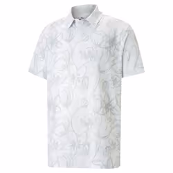 Puma Golf Mens Cloudspun Stems Moisture Wicking UPF 40+ Polo Shirt - M, Bright White/High Rise