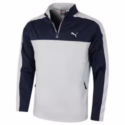 Puma Golf Mens Momentum Woven Quarter Zip Water Repellent Sweater - S, Navy Blazer/High Rise